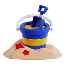 Sand Bucket 3d Travel And Holiday Illustration
