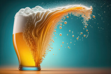 Beautiful glass of beer (AI Generated)