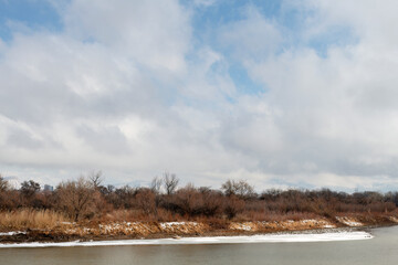 Low horizon landscape with beautiful sky