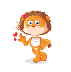 Poster - lion flirting illustration. character vector