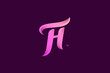 Letter T and H Monogram Logo Design Vector