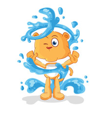 Poster - lioness fresh with water mascot. cartoon vector