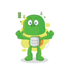 Wall Mural - turtle full battery character. cartoon mascot vector