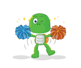 Sticker - turtle cheerleader cartoon. cartoon mascot vector