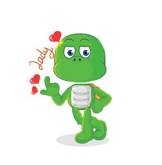 Poster - turtle flirting illustration. character vector