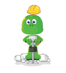 Wall Mural - turtle drill the ground cartoon character vector