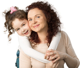 Portrait of happy Mother and daughter hugging