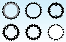 Vector Set Of Realistic Gear And Bicycle Stars. A Profiled Wheel With Teeth That Engages With A Chain. Editable Vector, Easy To Change Or Manipulate. Multipurpose Designs. Eps 10.