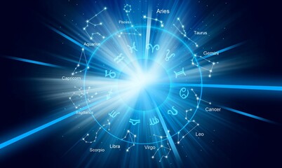 Wall Mural - zodiac sign icon on space background. astrology.