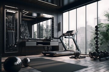 gym interior created using AI Generative Technology