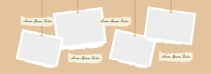 Pictures or photos frame collage. comics page grid layout abstract photo frames and digital photo wall template