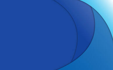 Poster - blue abstract background with blue paper curves layer ,design with space for text.