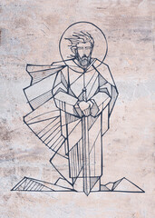 Poster - Hand drawn illustration of Saint Paul.