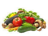 Fresh vegetables isolated on white background