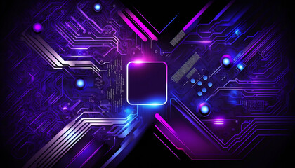 Blue and Purple technology background circuit