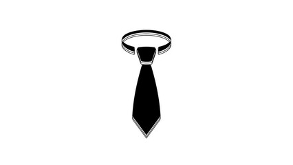 Sticker - Black Tie icon isolated on white background. Necktie and neckcloth symbol. 4K Video motion graphic animation