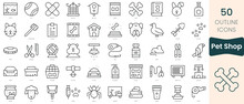Set Of Pet Shop Icons. Thin Linear Style Icons Pack. Vector Illustration