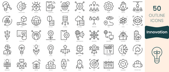 Wall Mural - Set of innovation icons. Thin linear style icons Pack. Vector Illustration
