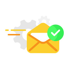 Poster - success send email message, your request will be processed concept illustration flat design vector eps10. modern graphic element for landing page, empty state ui, infographic, icon