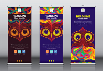 Wall Mural - Roll up banner design template vector, abstract background, modern x-banner, rectangle size
