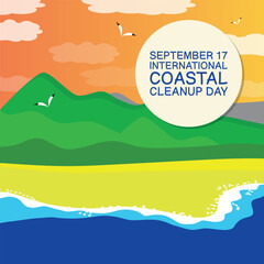 Wall Mural - International Coastal Cleanup Day  . Design suitable for greeting card poster and banner