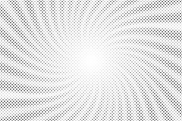 Poster - Sun rays halftone background. White and grey radial swirl abstract comic pattern. Vector explosion abstract lines backdrop