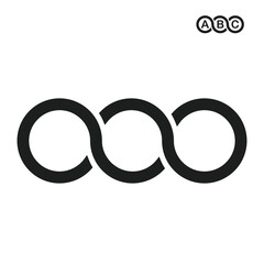 Abstract shape for branding, logotype design. Three circles in chain, triple infinity.
