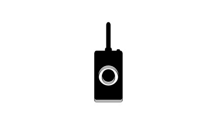 Poster - Black Remote control icon isolated on white background. 4K Video motion graphic animation