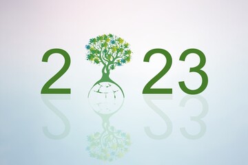 Poster - New year concept, 2023 numbers and eco image