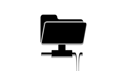 Poster - black ftp folder icon isolated on white background. software update, transfer protocol, router, team