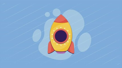 Wall Mural - rocket start up launcher animation