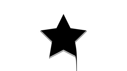 Sticker - Black Star icon isolated on white background. Favorite, best rating, award symbol. 4K Video motion graphic animation