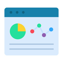 Canvas Print - Webpage Statistics Flat Multicolor Icon