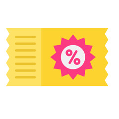 Sticker - Discount Coupon Flat Multicolor Icon