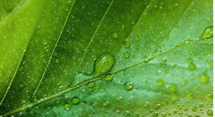 Poster - Green natural plant leaf background