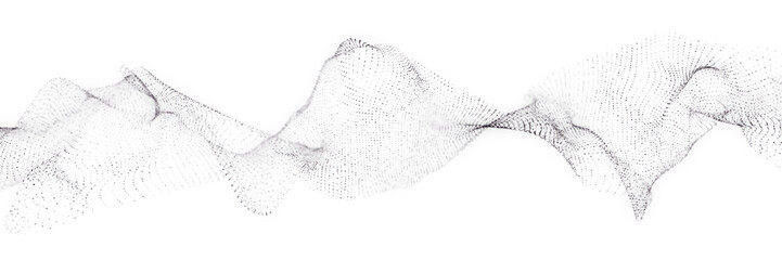 Poster - futuristic dynamic swirling digital wave on white background. abstract nanotechnology flow. science 
