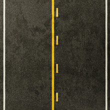 Asphalt Road Texture With Yellow Line. Abstract Background For Design.