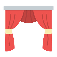 Poster - Curtains Flat Multicolor Icon