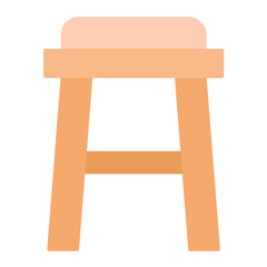 Poster - Stool Flat Multicolor Icon