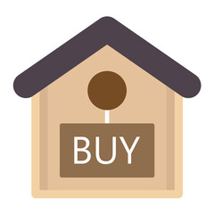 Sticker - Buy House Flat Multicolor Icon