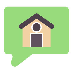 Poster - House Talk Flat Multicolor Icon