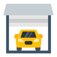 Poster - Car Garage Flat Multicolor Icon