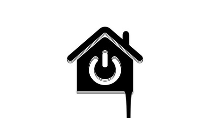 Poster - Black Smart home icon isolated on white background. Remote control. 4K Video motion graphic animation