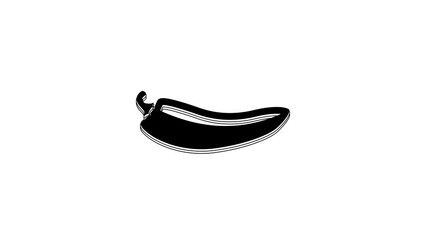 Sticker - Black Hot chili pepper pod icon isolated on white background. Design for grocery, culinary products, seasoning and spice package, cooking book. 4K Video motion graphic animation