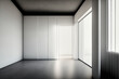 © Frank - A classic arcade entrance to an empty white room with ornate architecture and interior design, inviting visitors indoors, made with generative ai