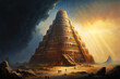 Ancient Babylon with tower of Babel, Generative AI