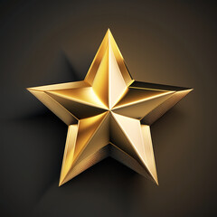 gold star rating review isolated on best quality 3d background with success premium rank symbol gold