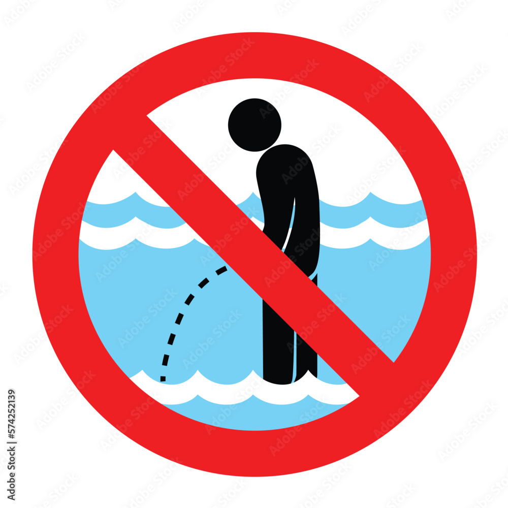 urinate do not urinate in the pool no peeing in the swimming pool no urinating blue  water Stock Vector | Adobe Stock
