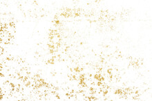 Gold Splashes Texture. Grunge Golden Background Pattern Of Cracks, Scuffs, Chips, Stains, Ink Spots, Lines On Transparent Background PNG File