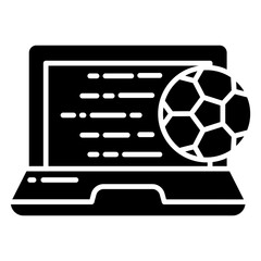 laptop screen football icon